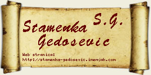 Stamenka Gedošević vizit kartica